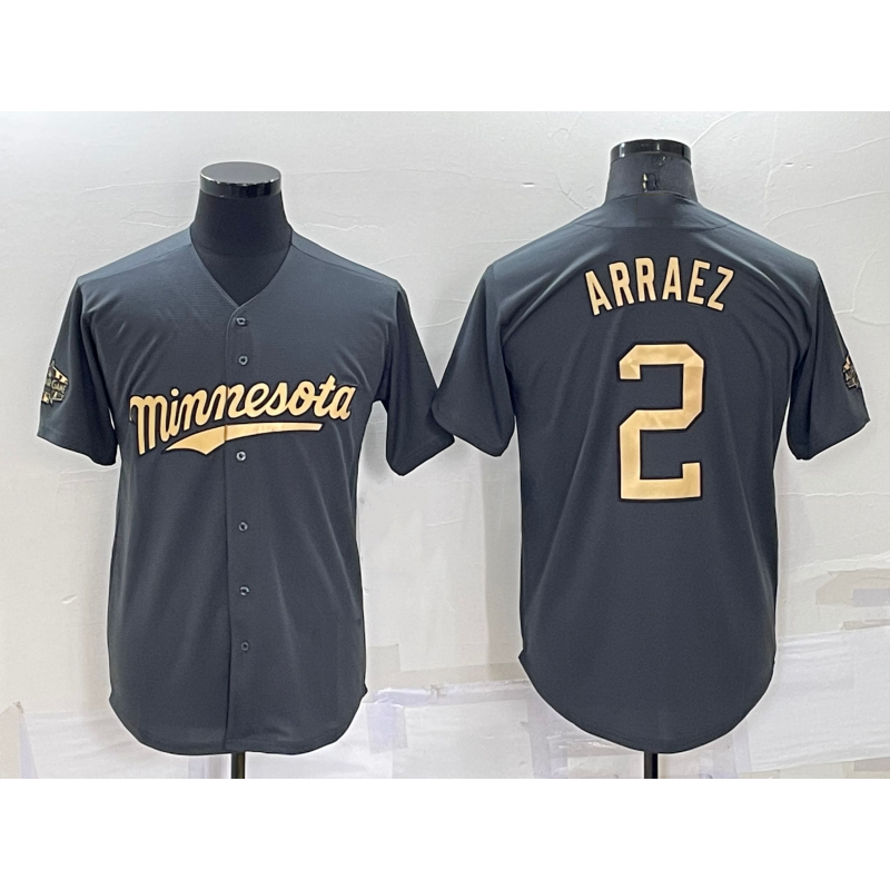 Minnesota Twins #2 Luis Arraez Charcoal Puhics 2022 All-Star Cool Base Stitched Jersey