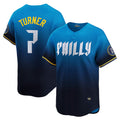 Philadelphia Phillies #7 Trea Turner Blue Puhics City Connect Limited Player Jersey