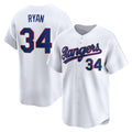 Texas Rangers #34 Nolan Ryan White Puhics Throwback Cooperstown Collection Limited Jersey