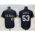Texas Rangers #53 Adolis Garcia Black Gold Puhics Cool Base Stitched Jersey