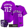 Houston Astros #713 DJ Screwston Still Tippin Purple Puhics Patch Vapor Limited Stitched Jersey