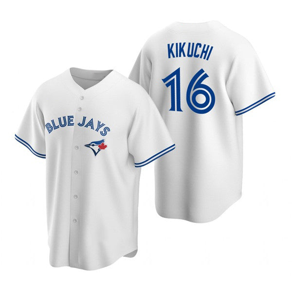 Toronto Blue Jays #16 Yusei Kikuchi White Puhics Cool Base Stitched Jersey
