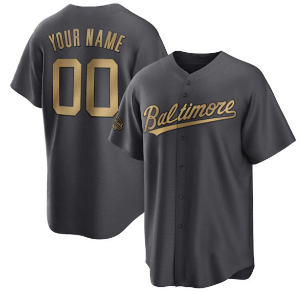 Custom Baltimore Orioles Active Player Charcoal Puhics 2022 All-Star Cool Base Stitched Jersey