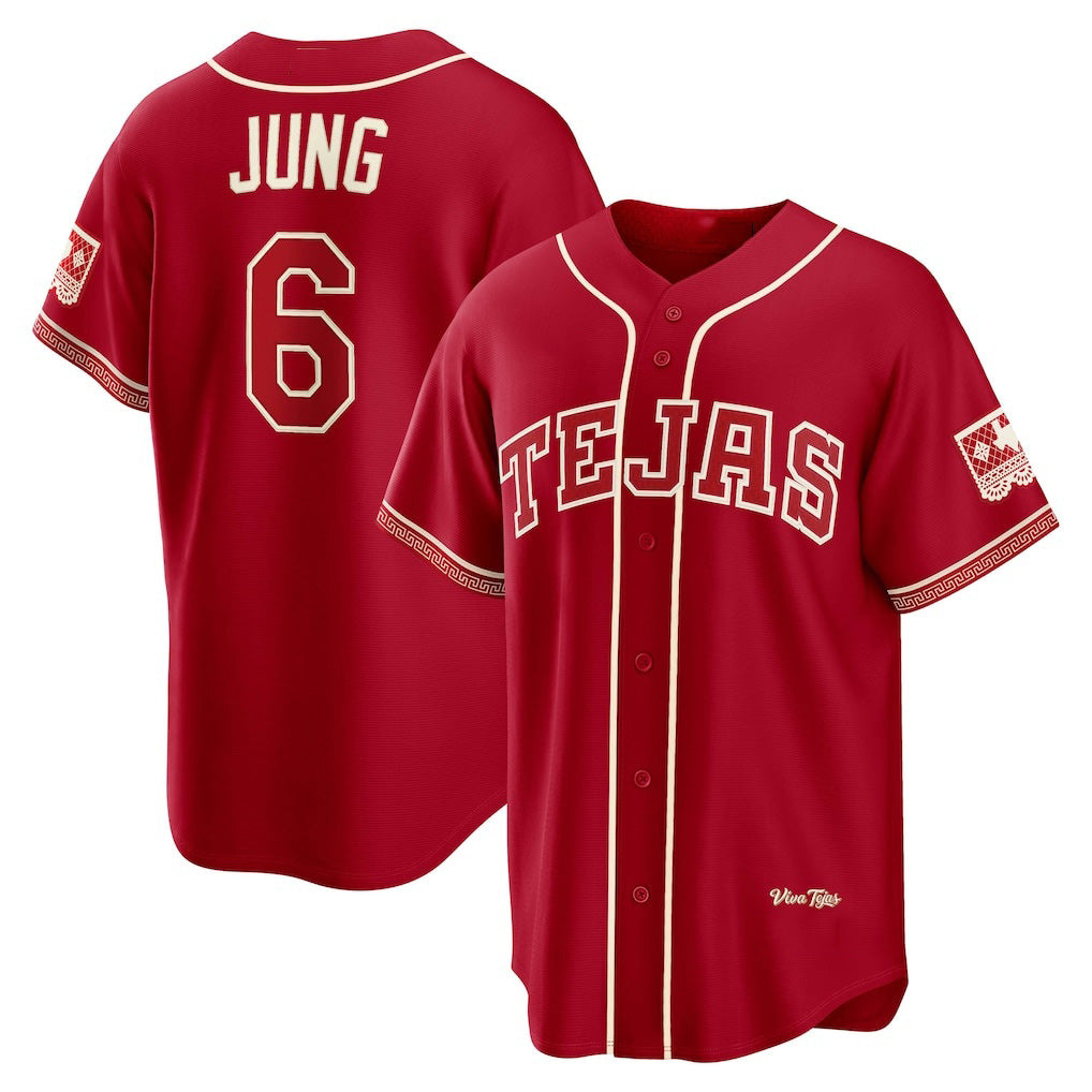 Texas Rangers #6 Josh Jung Red Puhics 2026 City Connect Stadium Jersey