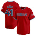 Cleveland Guardians #41 Carlos Santana Red Puhics Alternate Limited Stitched Jersey