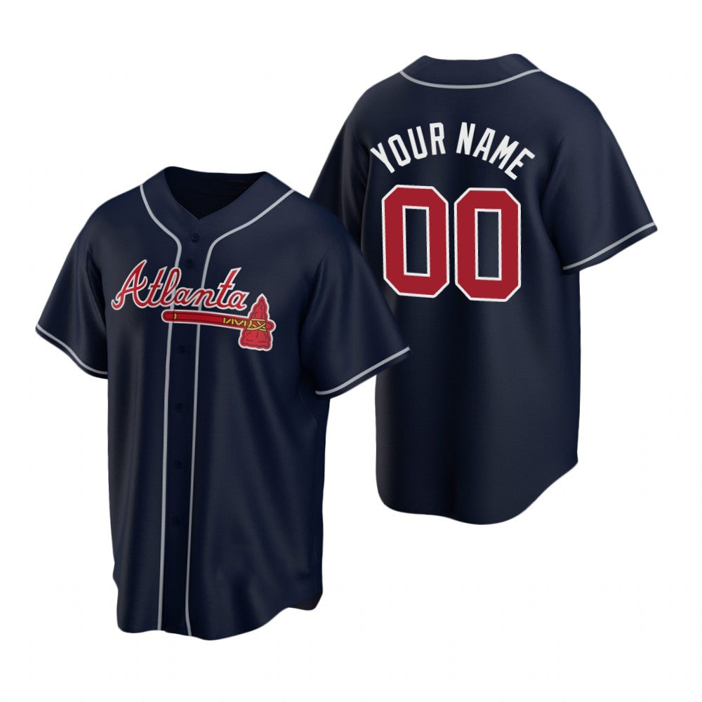 Custom Atlanta Braves Navy Puhics 2020 Stitched Cool Base Jersey