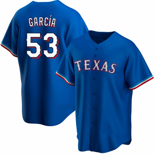 Texas Rangers #53 Adolis Garcia Blue Puhics Cool Base Stitched Jersey