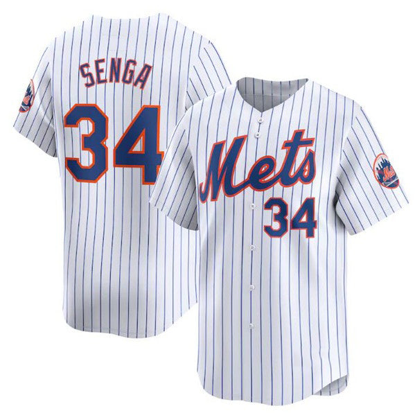 New York Mets #34 Kodai Senga White Puhics 2024 Home Limited Stitched Jersey