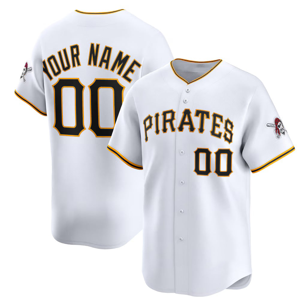 Custom Pittsburgh Pirates White Puhics Home Limited Jersey