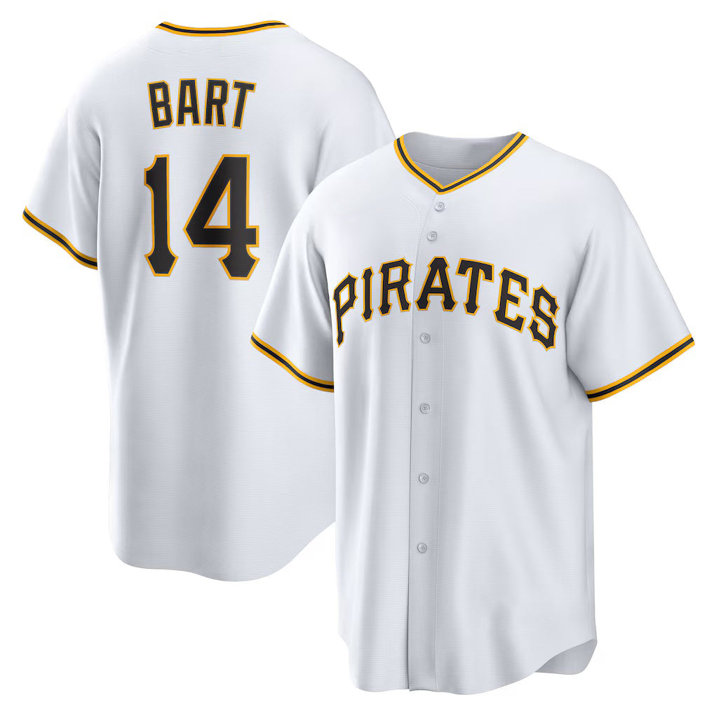 Pittsburgh Pirates #14 Joey Bart White Puhics Home Replica Jersey