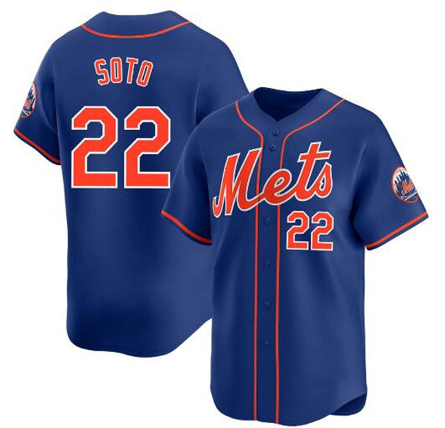 New York Mets #22 Juan Soto Royal Puhics 2024 Alternate Limited Stitched Jersey