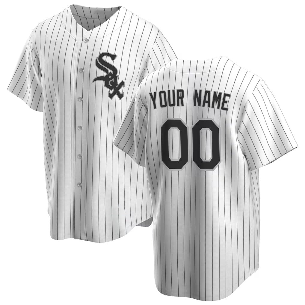 Custom Chicago White Sox White Puhics Home Replica Jersey