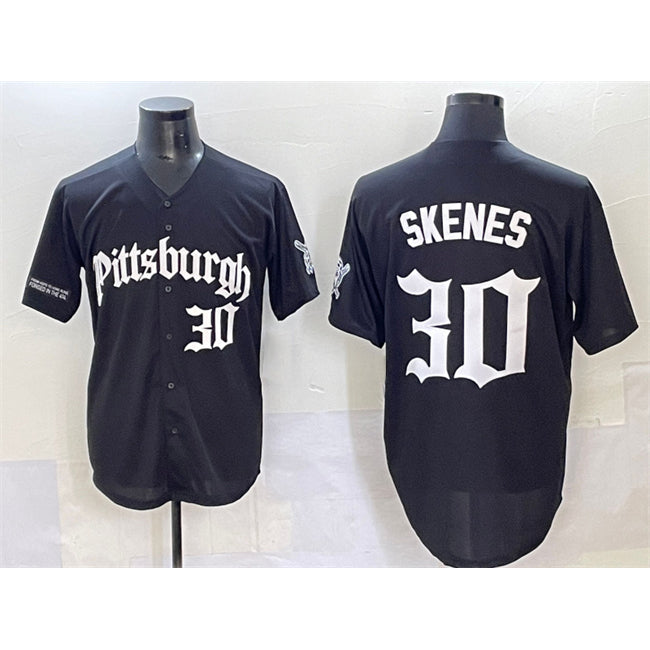 Pittsburgh Pirates #30 Paul Skenes Black Puhics 'Gothic Steel City Edition' Vapor Limited Stitched Jersey