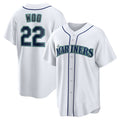 Seattle Mariners #22 Bryan Woo White Puhics Home Replica Jersey