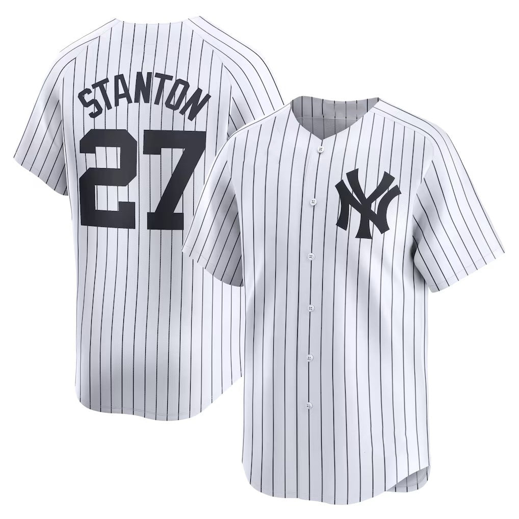 New York Yankees #27 Giancarlo Stanton White Puhics Home Limited Player Jersey