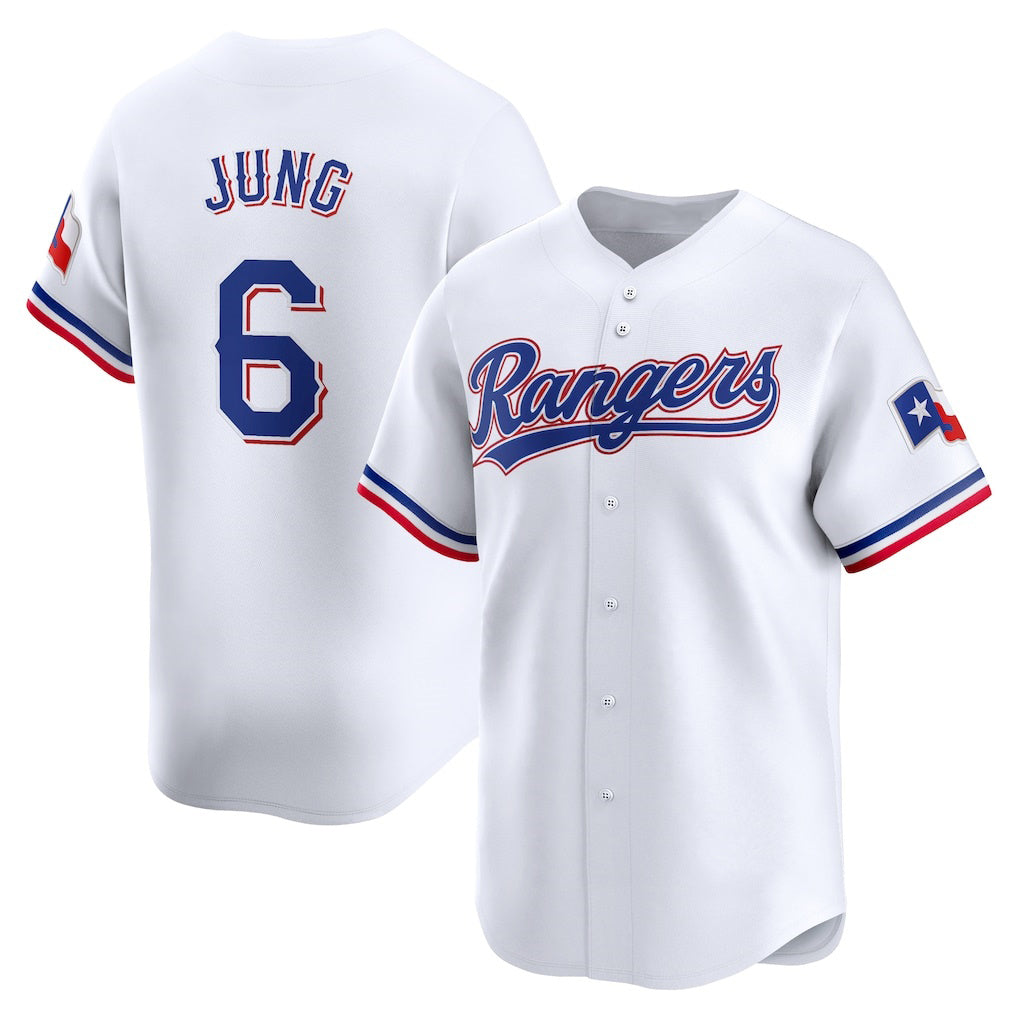 Texas Rangers #6 Josh Jung White Puhics Home Limited Player Jersey