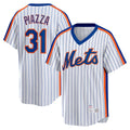 New York Mets #31 Mike Piazza White Puhics Home Cooperstown Collection Player Jersey
