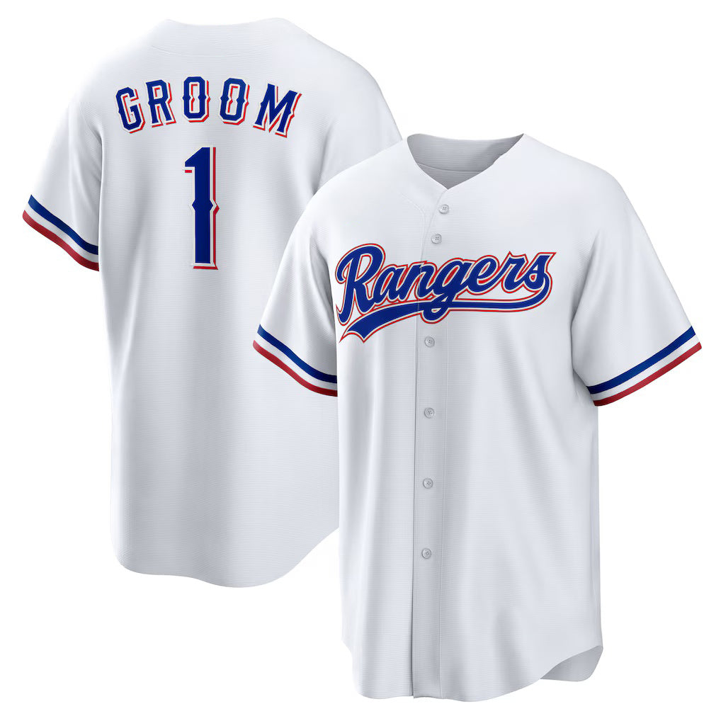 Texas Rangers #1 Groom Home White Puhics Replica Jersey