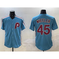 Philadelphia Phillies #45 Zack Wheeler Blue Puhics Cool Base Stitched Jersey