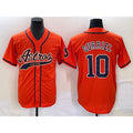 Houston Astros #10 Yuli Gurriel Orange Puhics With Patch Cool Base Stitched Jersey