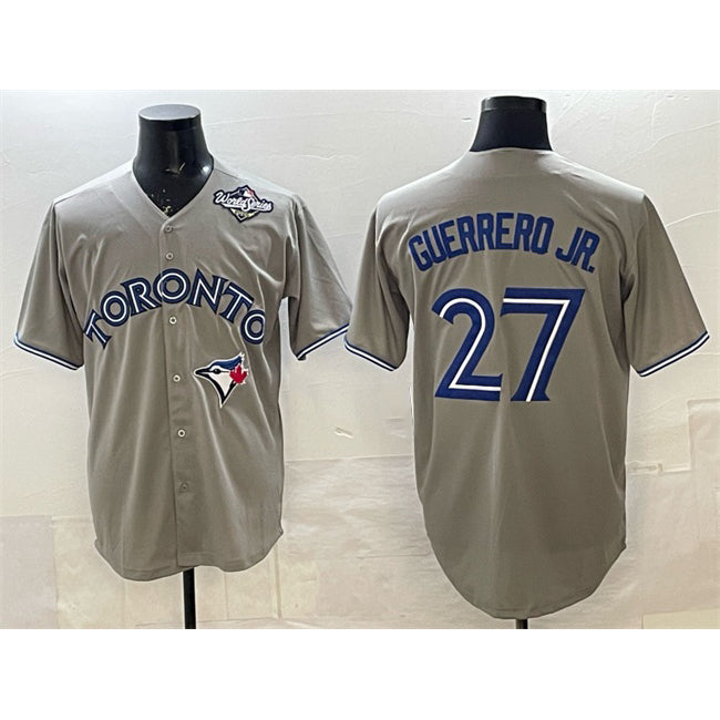 Toronto Blue Jays #27 Vladimir Guerrero Jr. Gray Puhics 2025 World Series Cool Base Stitched Jersey