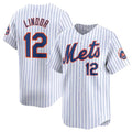New York Mets #12 Francisco Lindor White Puhics 2024 Home Limited Stitched Jersey