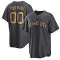 Custom Kansas City Royals Active Player Charcoal Puhics 2022 All-Star Cool Base Stitched Jersey