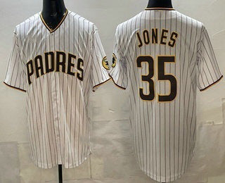 San Diego Padres #35 Randy Jones White Puhics Cool Base Jersey