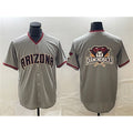 Arizona Diamondbacks Gray Puhics Team Big Logo Cool Base Stitched Jerseys