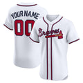 Custom Atlanta Braves White Puhics Home Elite Jersey
