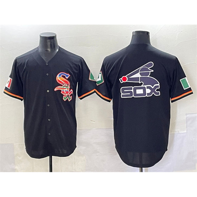 Chicago White Sox Team Big Logo Black Puhics Mexico Limited Stitched Jersey
