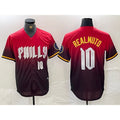 Philadelphia Phillies #10 JT Realmuto Red Puhics 2024 City Player Number Cool Base Jersey 2