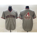 Arizona Diamondbacks Gray Puhics Team Big Logo Cool Base Stitched Jersey 2