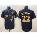 Toronto Blue Jays #22 Ernie Clement Black Gold Puhics 2025 American League Champions Limited Stitched Jersey