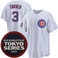 Chicago Cubs #3 Justin Turner White Puhics 2025 World Tour Tokyo Series Home Stitched Jersey