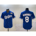 Los Angeles Dodgers #8 Enrique Hern¨¢ndez Royal Puhics 2024 World Series Cool Base Stitched Jersey
