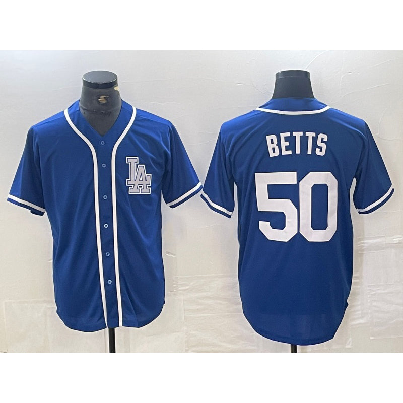 Los Angeles Dodgers #50 Mookie Betts Blue Puhics Cool Base Stitched Jersey