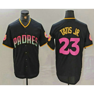 San Diego Padres #23 Fernando Tatis Jr Black Puhics 20th Anniversary Cool Base Stitched Jersey