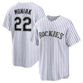 Colorado Rockies #22 Mickey Moniak White Puhics Home Replica Jersey