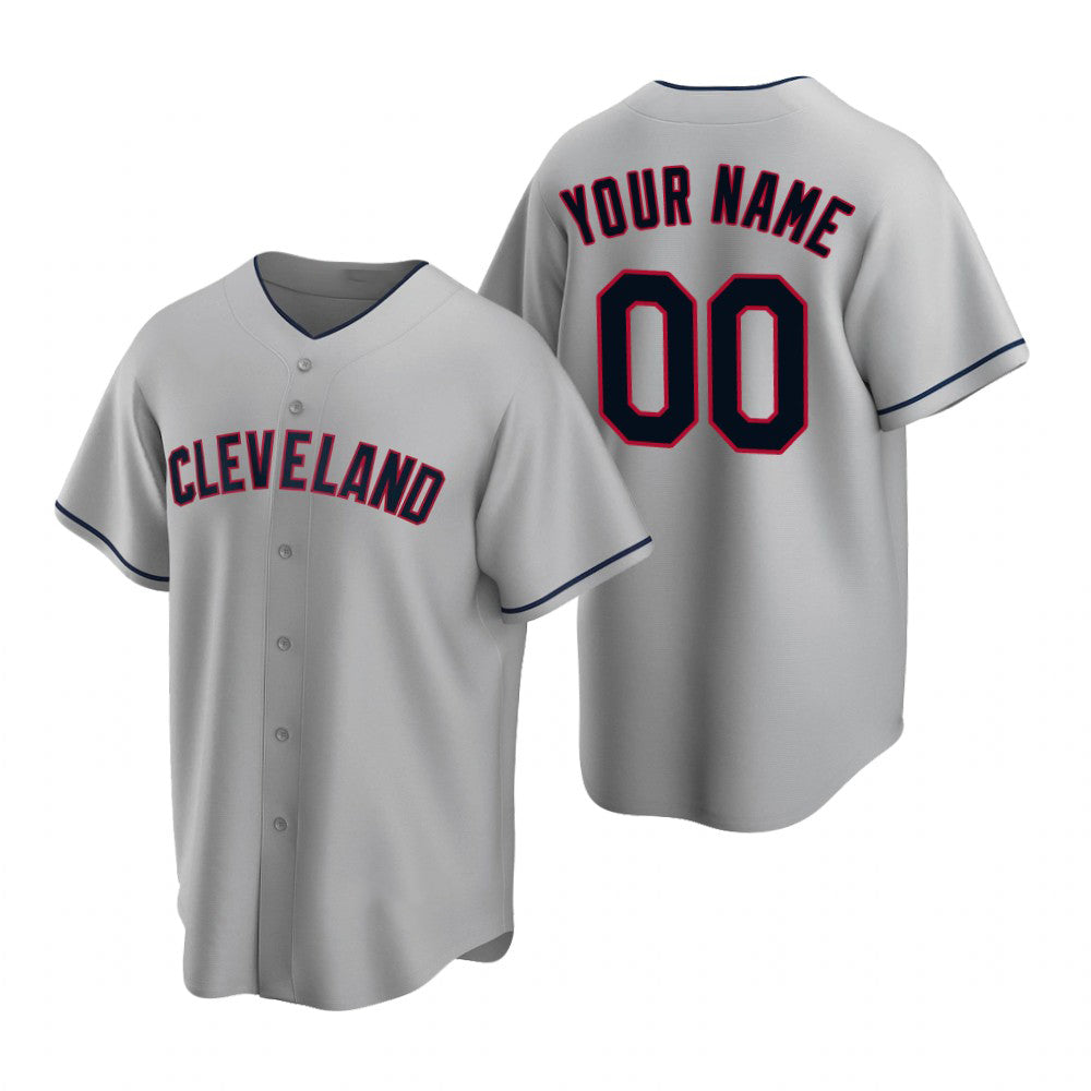 Custom Cleveland Indians Gray Puhics 2020 Stitched Cool Base Road Jersey