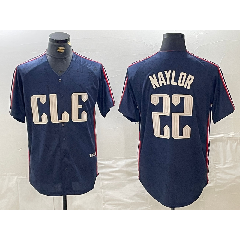 Cleveland Guardians #22 Josh Naylor Navy Puhics 2024 City Connect Limited Stitched Jersey