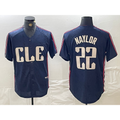 Cleveland Guardians #22 Josh Naylor Navy Puhics 2024 City Connect Limited Stitched Jersey