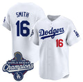 Los Angeles Dodgers #16 Will Smith White Puhics 2025 Champions Stitched Jersey