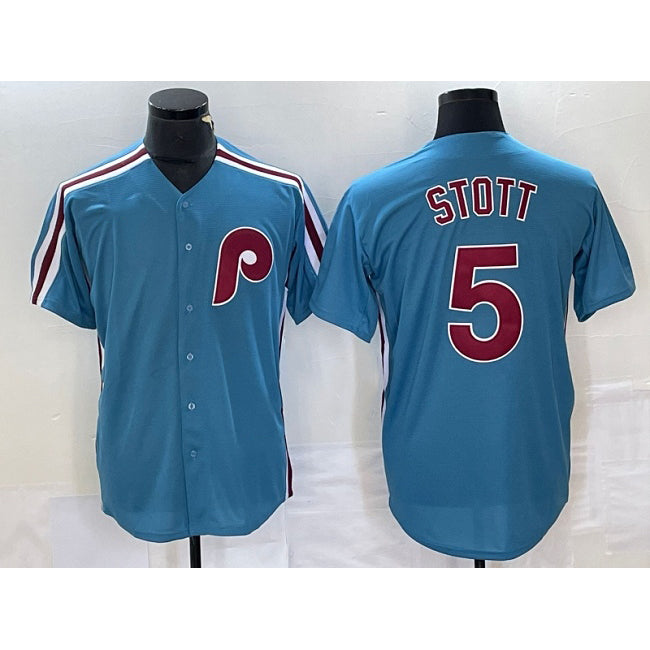 Philadelphia Phillies #5 Bryson Stott Blue Puhics Cool Base Stitched Jersey