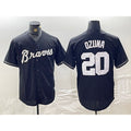 Atlanta Braves #20 Marcell Ozuna Black Puhics Cool Base Stitched Jersey