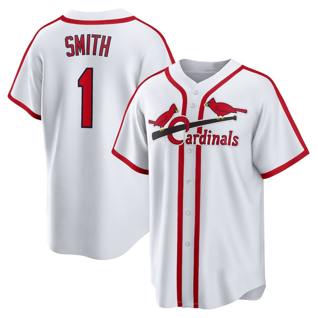 St. Louis Cardinals #1 Ozzie Smith White Puhics Home Cooperstown Collection Player Jersey