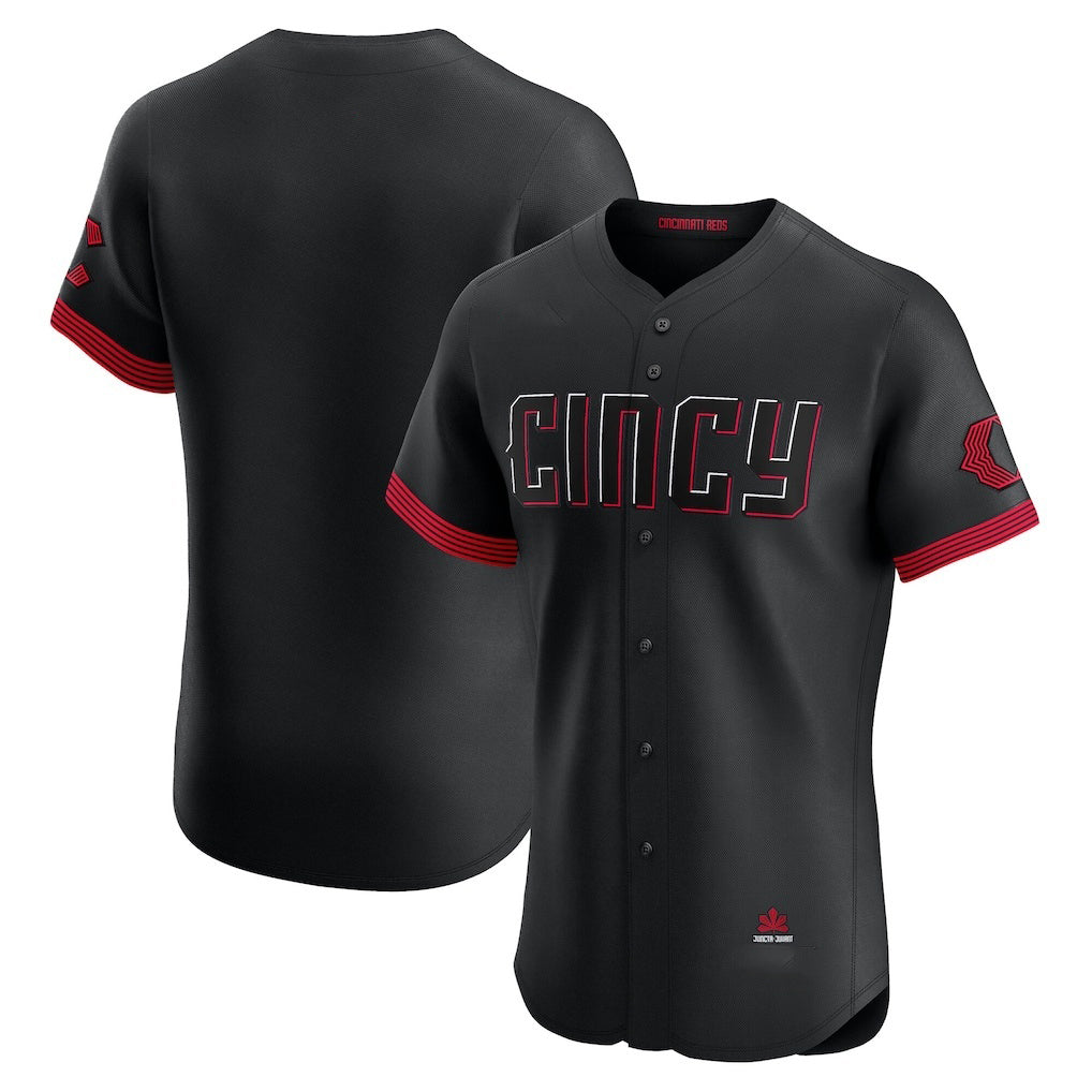 Cincinnati Reds Black Puhics City Connect Elite Jersey