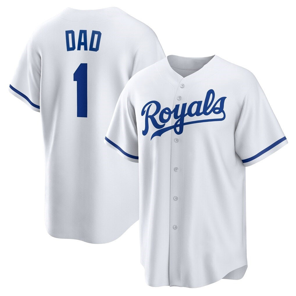 Kansas City Royals #1 Dad White Puhics Home Replica Jersey