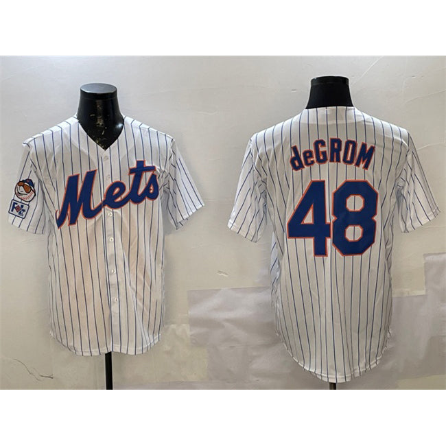 New York Mets #48 Jacob DeGrom White Puhics 2025 Spring Training Cool Base Stitched Jersey