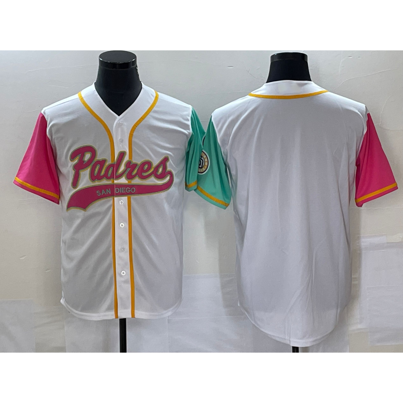 San Diego Padres Blank White Puhics NEW 2023 City Connect Cool Base Stitched Jersey